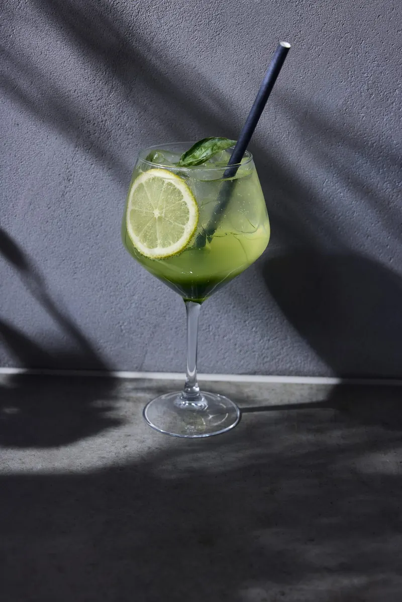 Green cocktail with lime