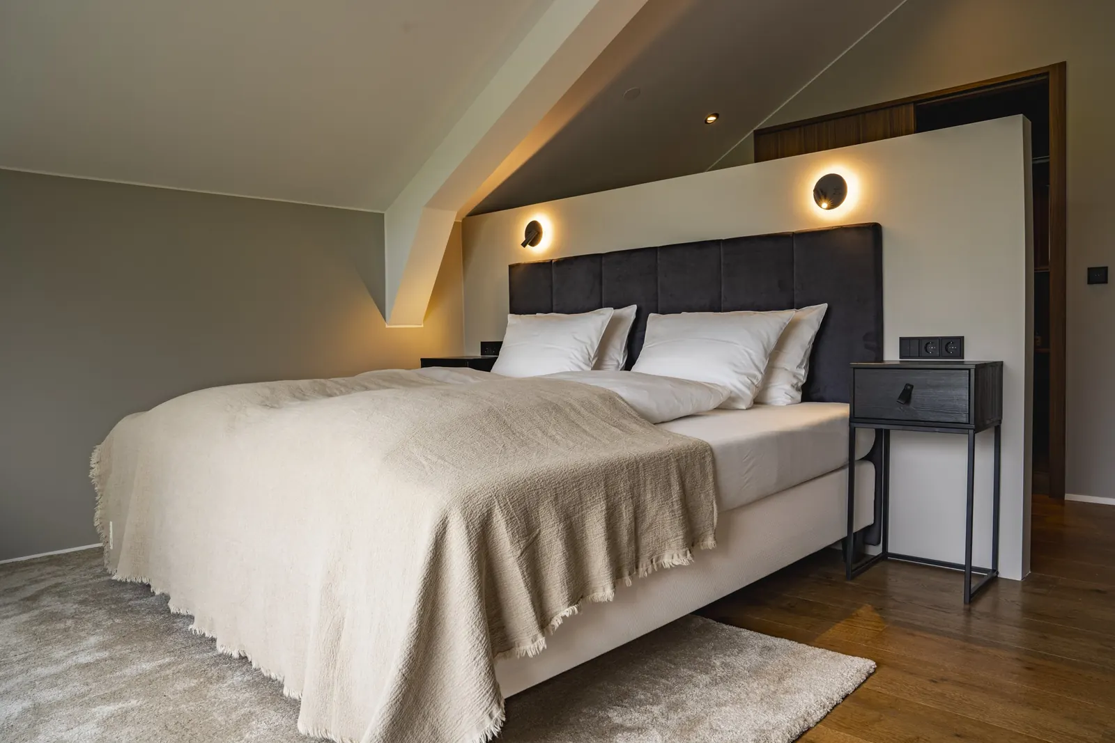 Deluxe Loft bed under the sloping ceiling